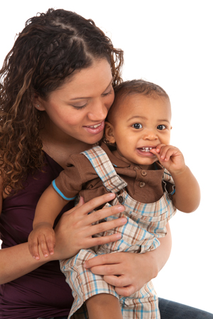 Young mother and her toddler boy